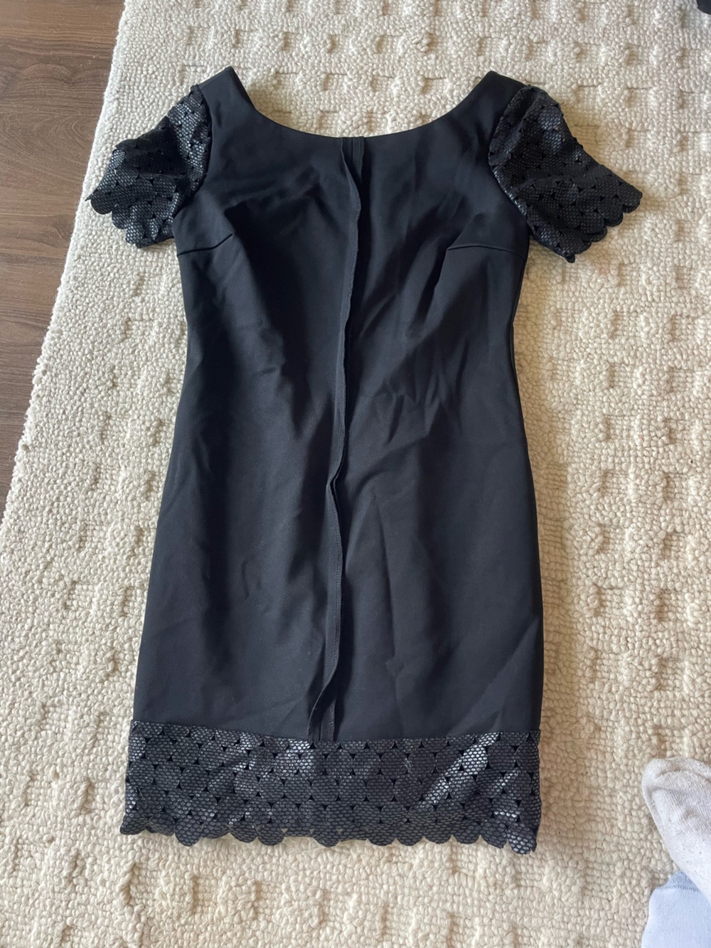 Tracy Reese Black mini Dress with Lace Trim
